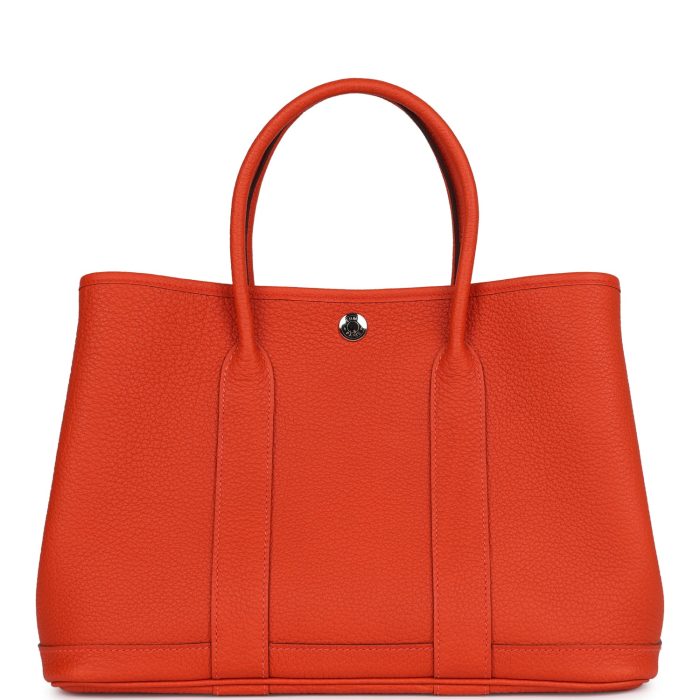 Hermès Garden Party 30 Capucine Negonda Palladium Hardware