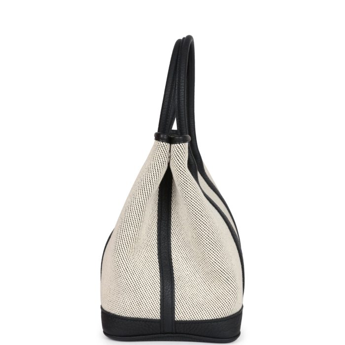Hermès Garden Party 30 Ecru Toile and Black Negonda Palladium Hardware - 图片 3