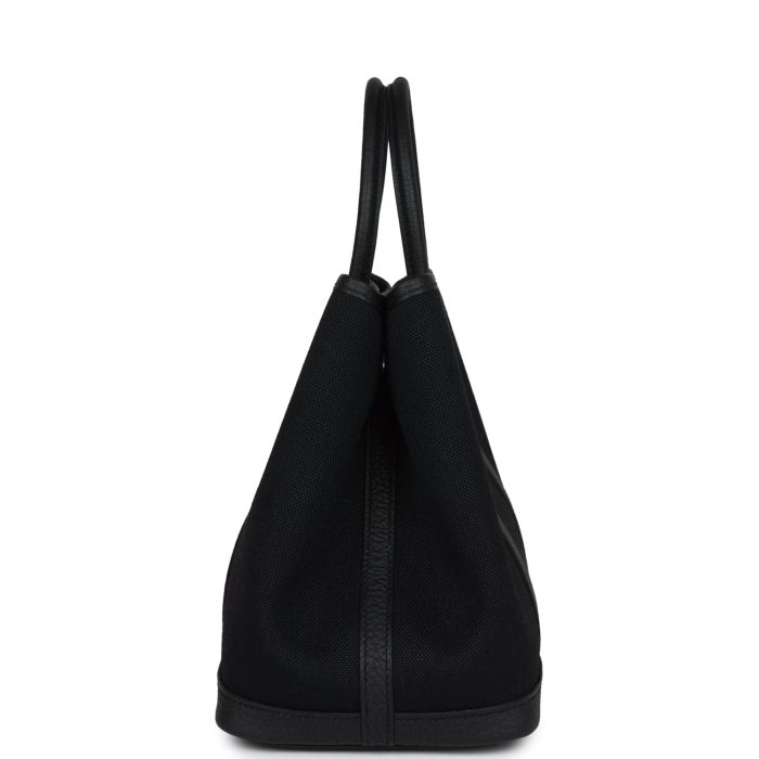 Hermès Garden Party 30 Black Toile and Negonda Palladium Hardware - 图片 4