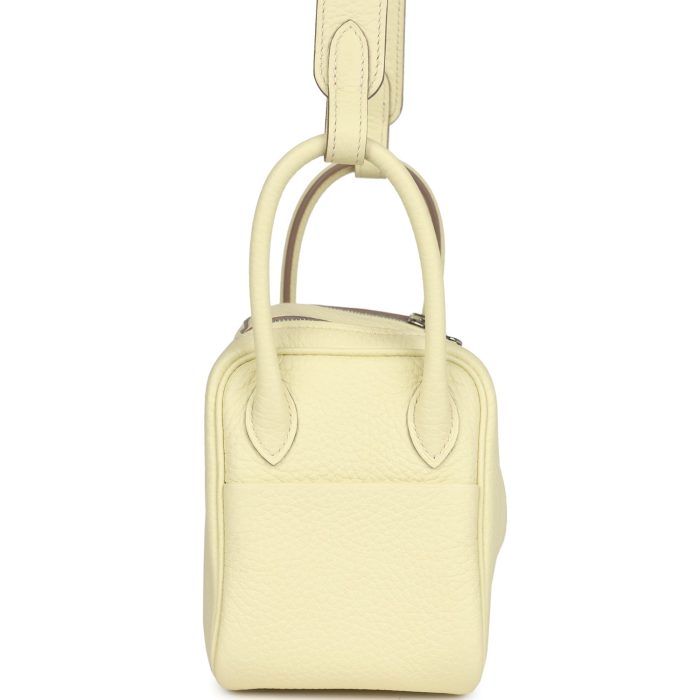 Hermès Mini Lindy Jaune Milton Clemence Palladium Hardware - 图片 3