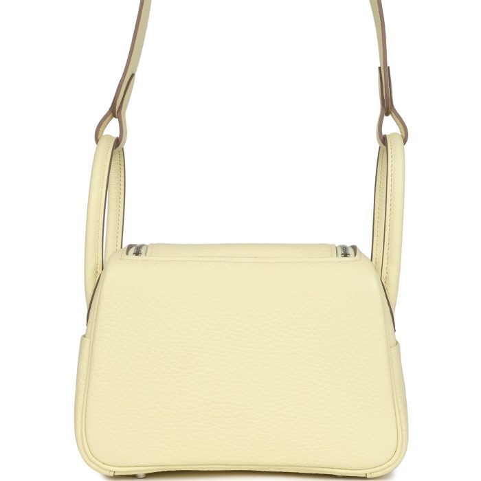 Hermès Mini Lindy Jaune Milton Clemence Palladium Hardware - 图片 4