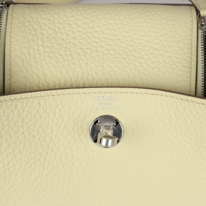 Hermès Mini Lindy Jaune Milton Clemence Palladium Hardware - 图片 6