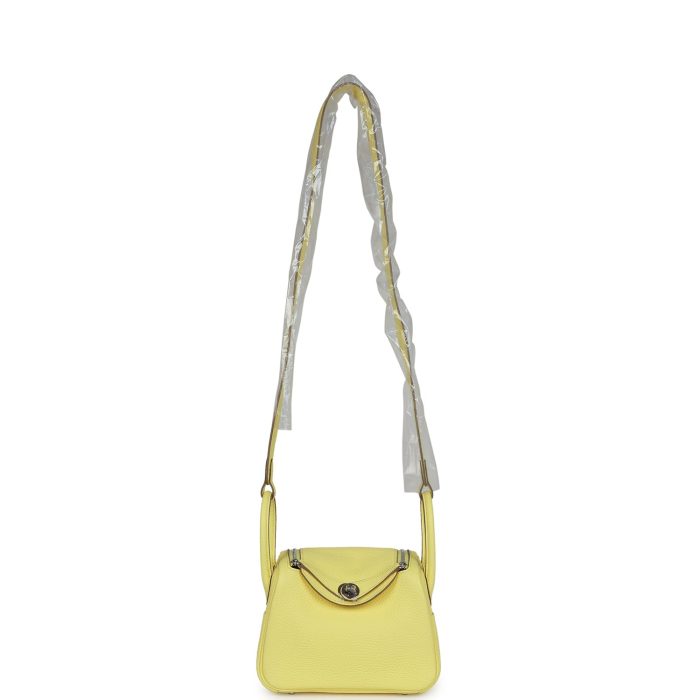 Hermès Mini Lindy Limoncello Clemence Palladium Hardware - 图片 5