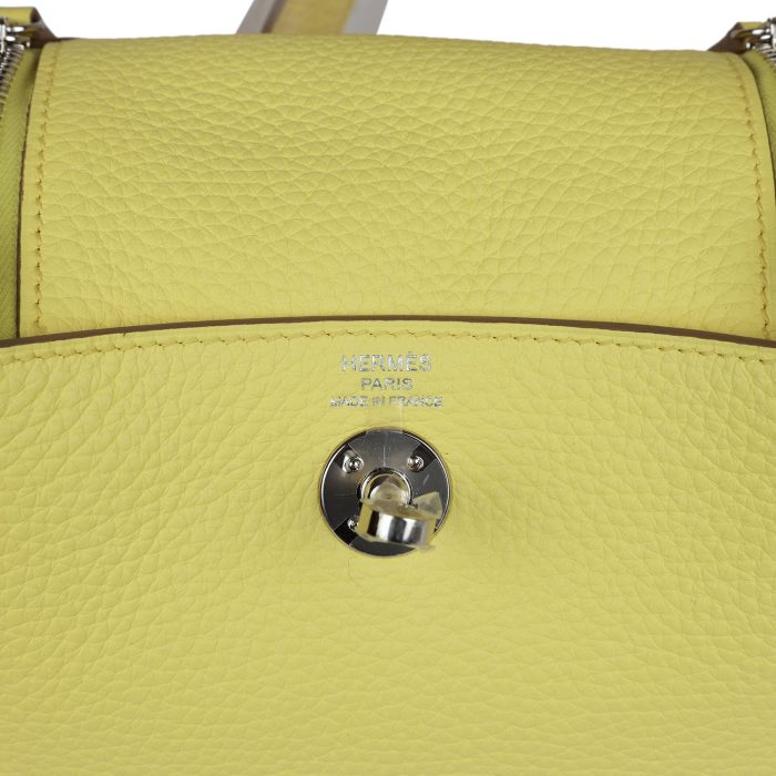 Hermès Mini Lindy Limoncello Clemence Palladium Hardware - 图片 7