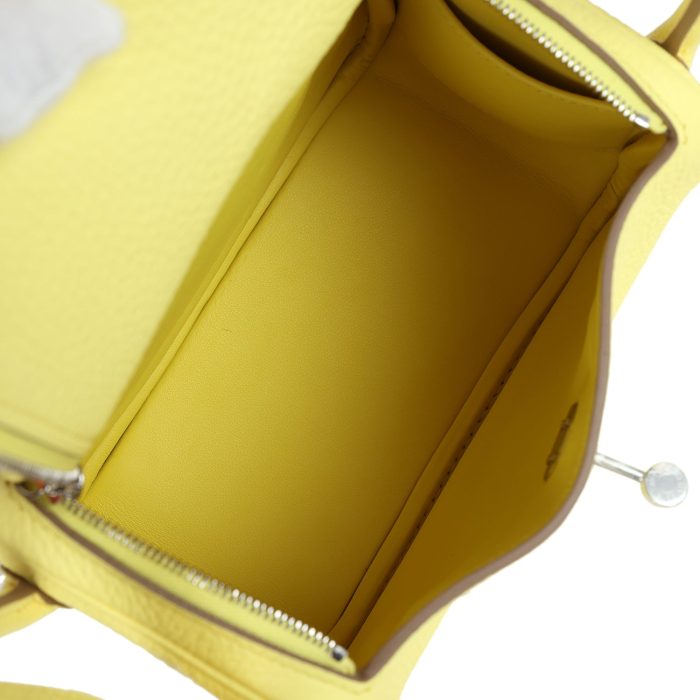 Hermès Mini Lindy Limoncello Clemence Palladium Hardware - 图片 8