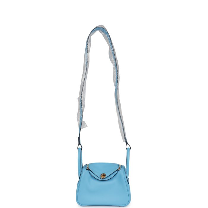 Hermès Mini Lindy Celeste Swift Gold Hardware - 图片 5