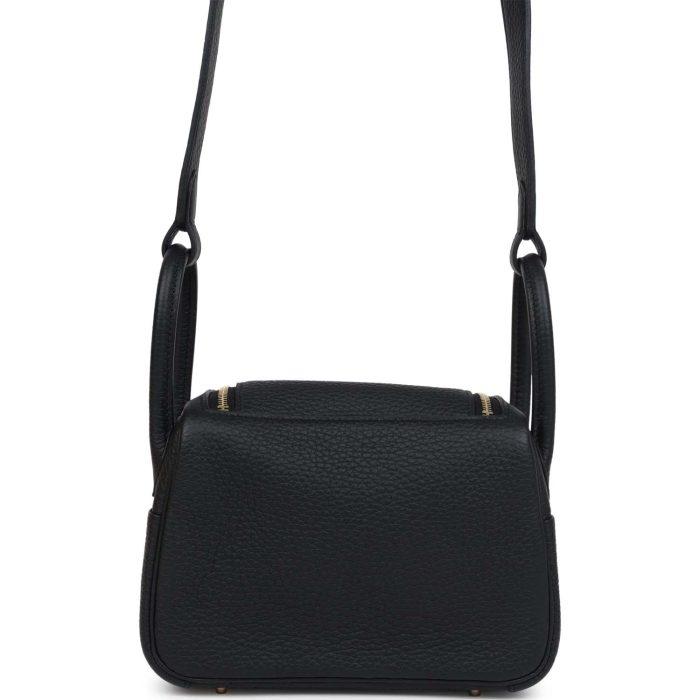 Hermès Mini Lindy Black Clemence Gold Hardware - 图片 4