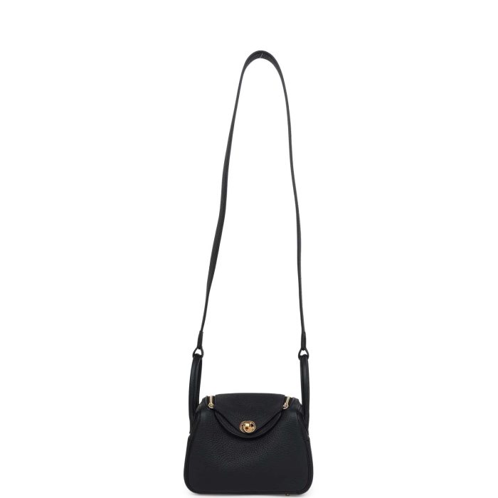 Hermès Mini Lindy Black Clemence Gold Hardware - 图片 6