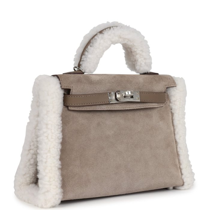 Hermès Teddy Kelly 20 Gris Caillou and Etoupe Swift Palladium Hardware - 图片 2