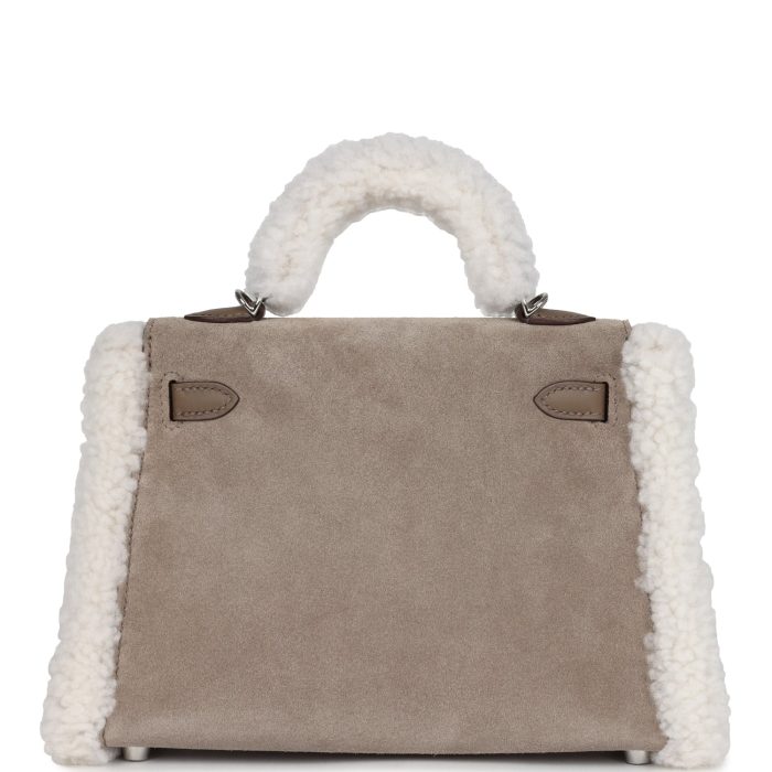 Hermès Teddy Kelly 20 Gris Caillou and Etoupe Swift Palladium Hardware - 图片 5