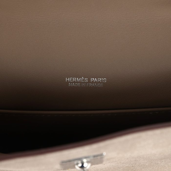 Hermès Teddy Kelly 20 Gris Caillou and Etoupe Swift Palladium Hardware - 图片 6