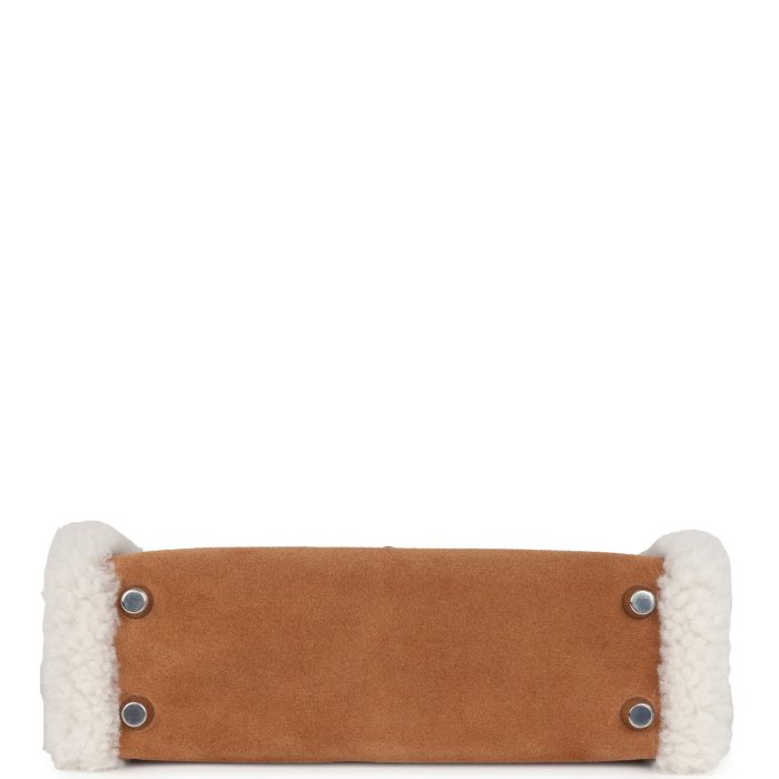 Hermès Teddy Kelly 20 Chamois Shearling and Swift Palladium Hardware - 图片 5