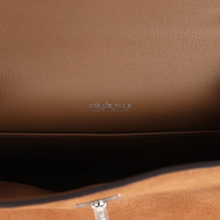 Hermès Teddy Kelly 20 Chamois Shearling and Swift Palladium Hardware - 图片 6