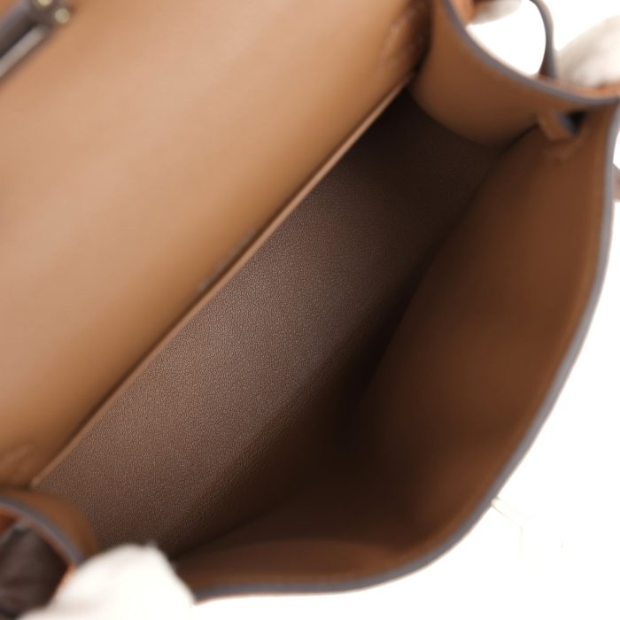 Hermès Teddy Kelly 20 Chamois Shearling and Swift Palladium Hardware - 图片 7