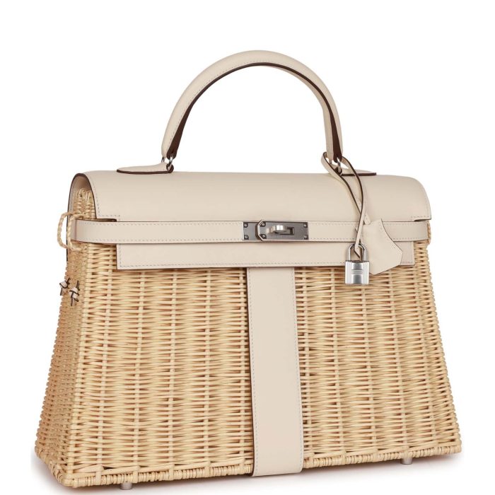 Hermès Picnic Kelly 35 Nata Swift Palladium Hardware - 图片 2