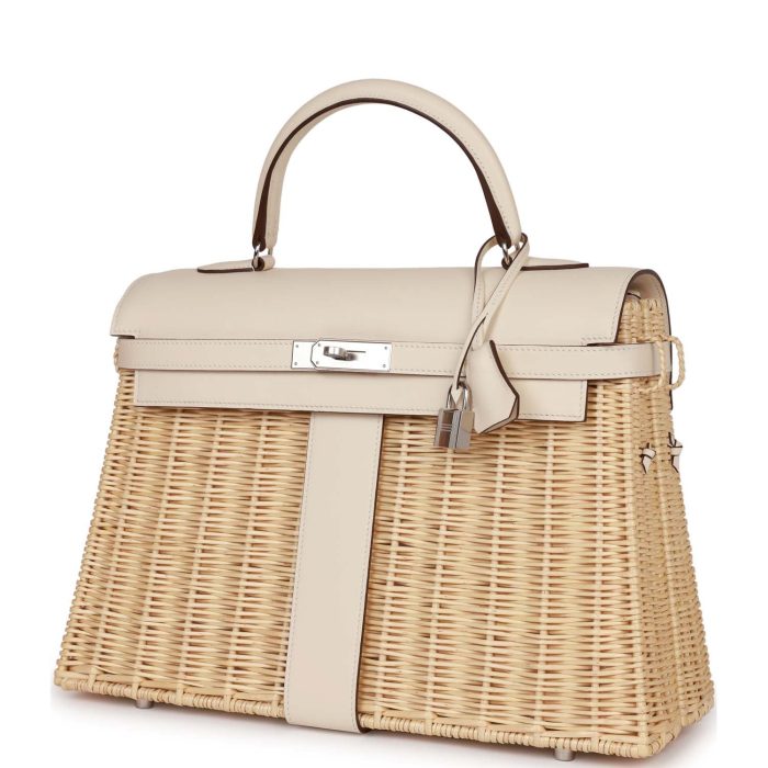 Hermès Picnic Kelly 35 Nata Swift Palladium Hardware - 图片 3