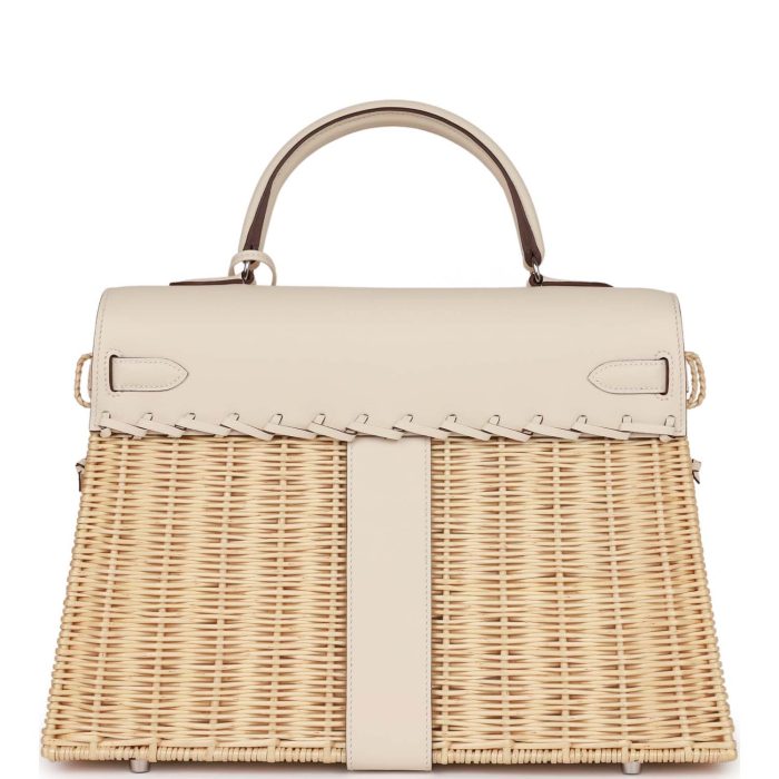 Hermès Picnic Kelly 35 Nata Swift Palladium Hardware - 图片 5