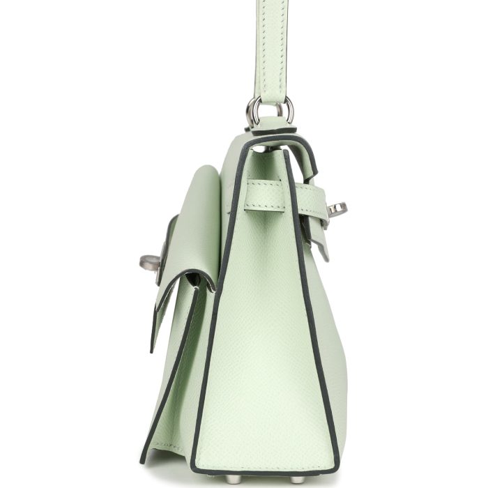 Hermès Kelly Sellier en Desordre 20 Vert Fizz Epsom Palladium Hardware - 图片 3