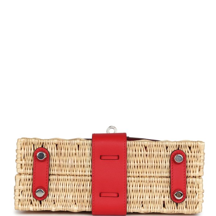 Hermes Mini Picnic Kelly 20 Rouge De Coeur Swift Palladium Hardware - 图片 4