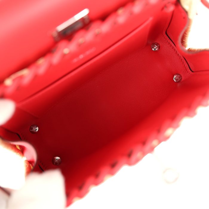 Hermes Mini Picnic Kelly 20 Rouge De Coeur Swift Palladium Hardware - 图片 7