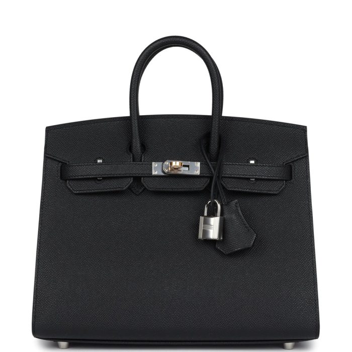 Handmade Bag HB Sellier 25 Black Epsom Electrum Hardware