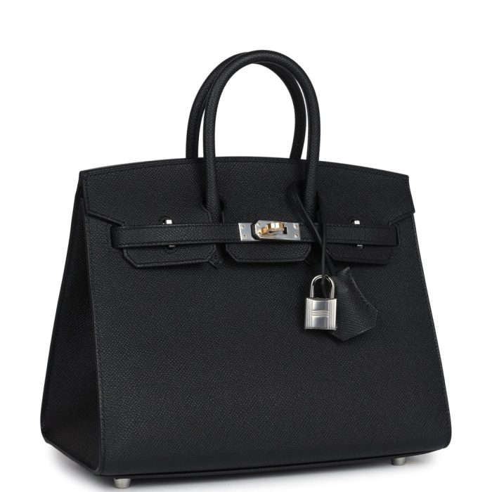 Handmade Bag HB Sellier 25 Black Epsom Electrum Hardware - 图片 2