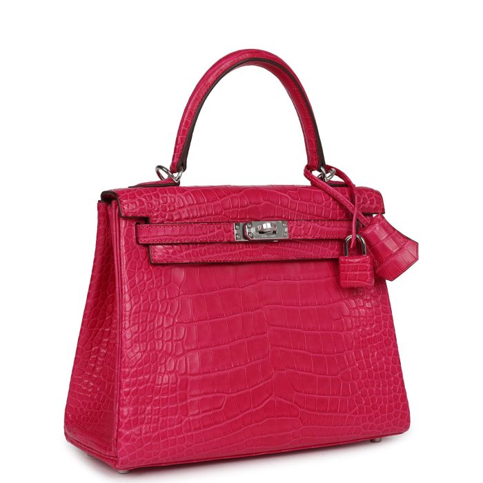 Handmade HKR 25 Framboise Matte Alligator Palladium Hardware - 图片 2