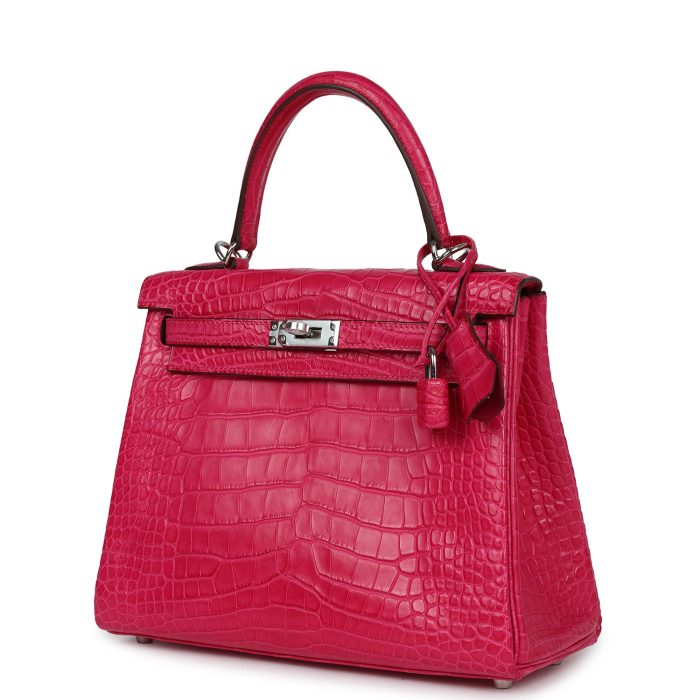 Handmade HKR 25 Framboise Matte Alligator Palladium Hardware - 图片 3