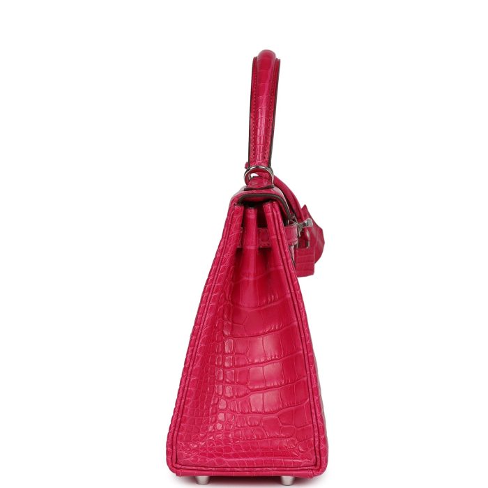Handmade HKR 25 Framboise Matte Alligator Palladium Hardware - 图片 4