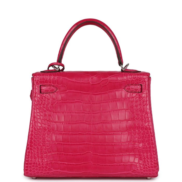 Handmade HKR 25 Framboise Matte Alligator Palladium Hardware - 图片 5