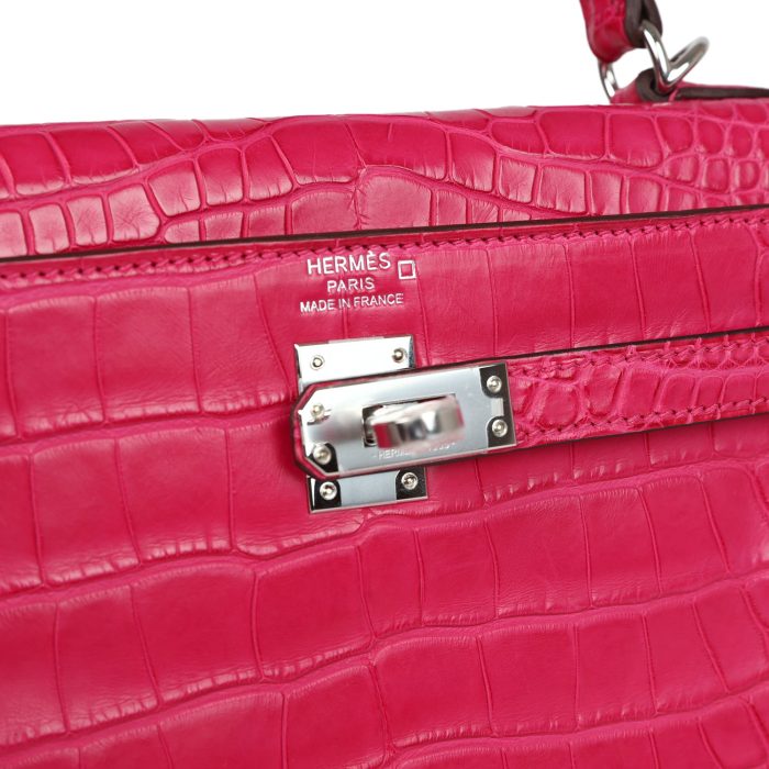 Handmade HKR 25 Framboise Matte Alligator Palladium Hardware - 图片 7