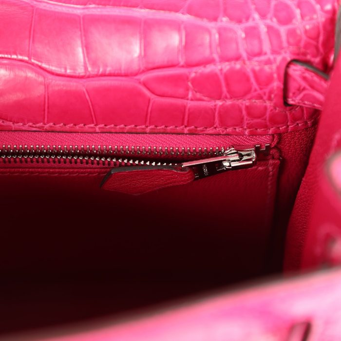 Handmade HKR 25 Framboise Matte Alligator Palladium Hardware - 图片 9