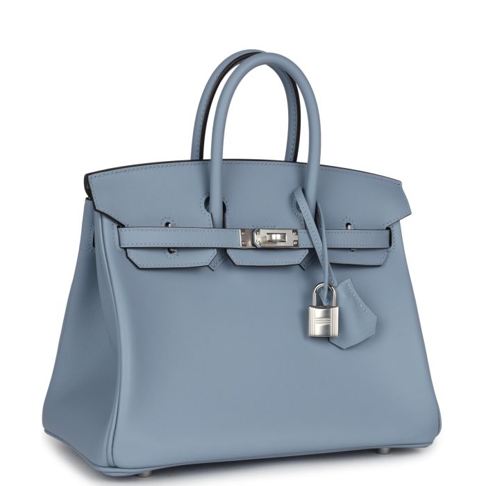 Handmade Bag HB 25 Bleu Lin Swift Palladium Hardware - 图片 2