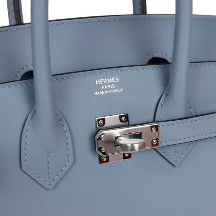 Handmade Bag HB 25 Bleu Lin Swift Palladium Hardware - 图片 6