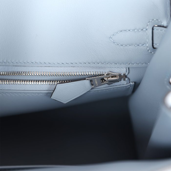 Handmade Bag HB 25 Bleu Lin Swift Palladium Hardware - 图片 8