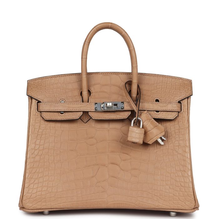 Handmade Bag HB 25 Chai Matte Alligator Palladium Hardware