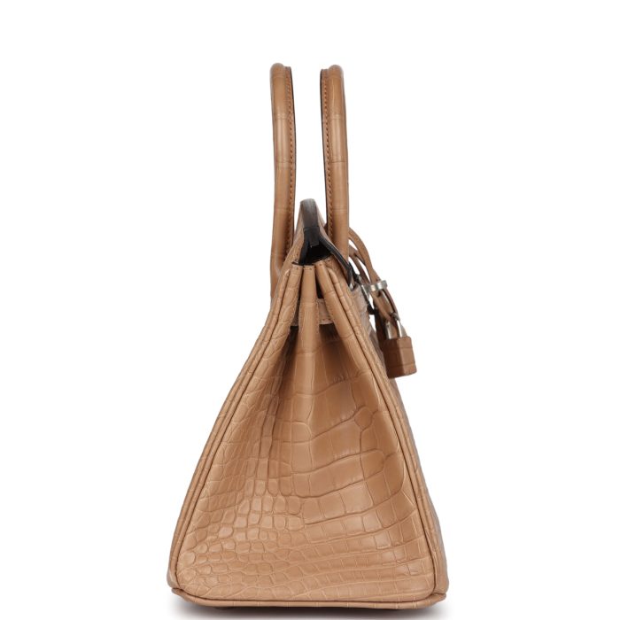 Handmade Bag HB 25 Chai Matte Alligator Palladium Hardware - 图片 3