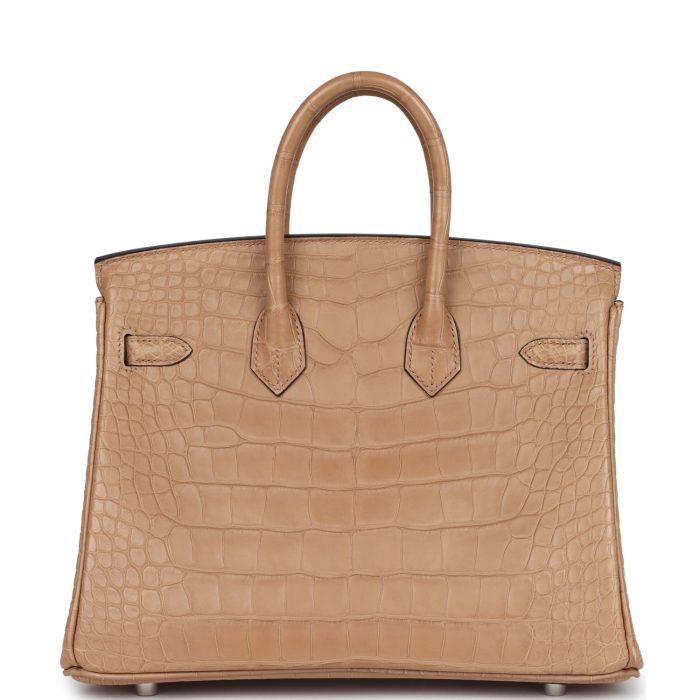 Handmade Bag HB 25 Chai Matte Alligator Palladium Hardware - 图片 4