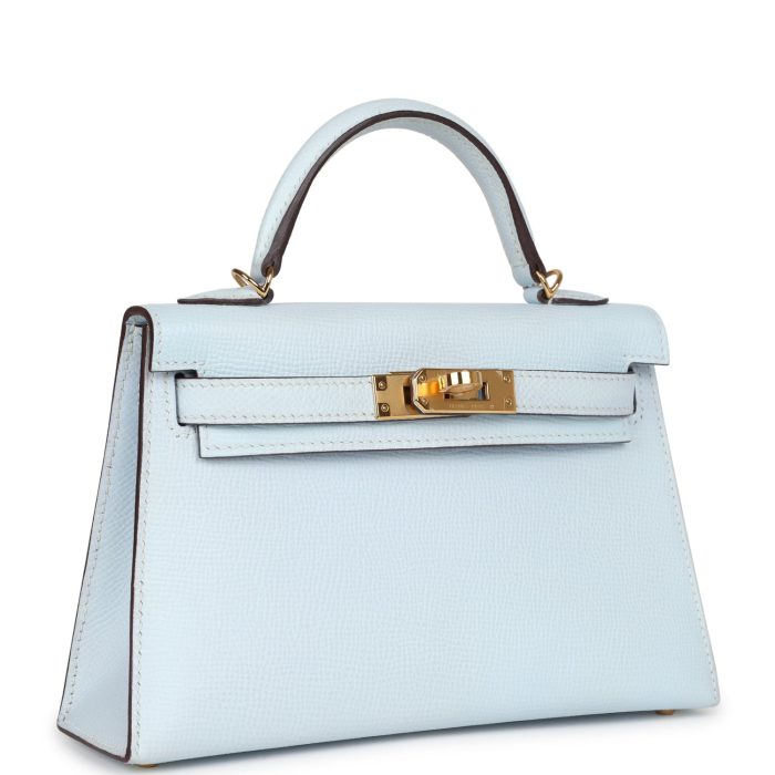 Handmade HKS 20 Bleu Brume Epsom Gold Hardware - 图片 2