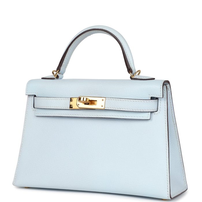 Handmade HKS 20 Bleu Brume Epsom Gold Hardware - 图片 3