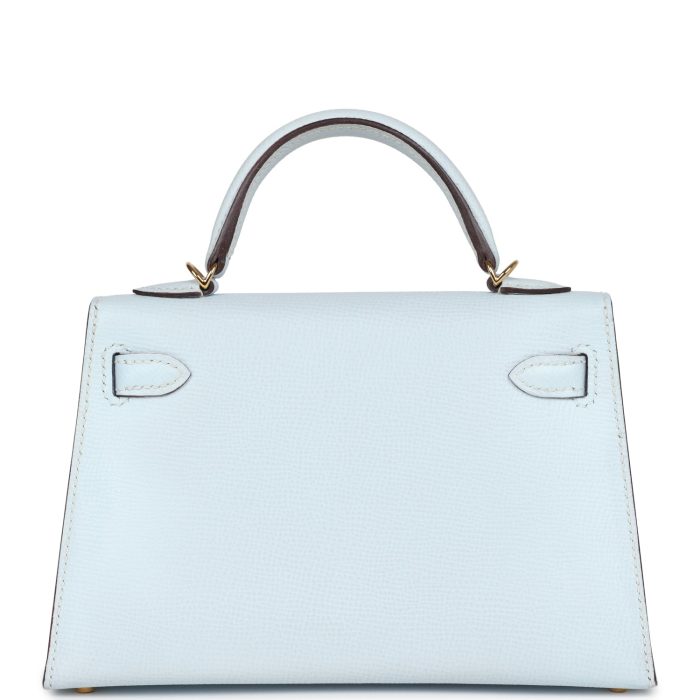 Handmade HKS 20 Bleu Brume Epsom Gold Hardware - 图片 5