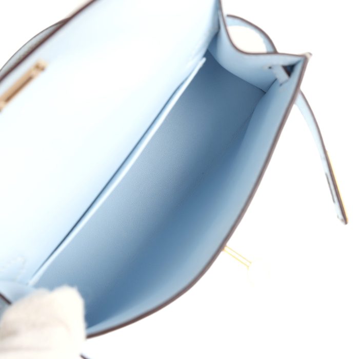 Handmade HKS 20 Bleu Brume Epsom Gold Hardware - 图片 8