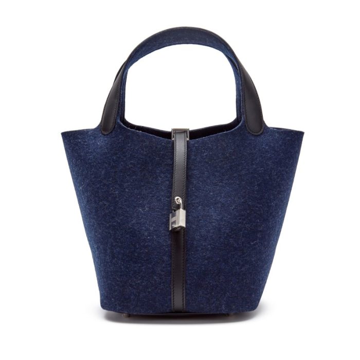 Handmade HPL 22 Blue Nuit Feutre Wool and Black Swift Palladium Hardware