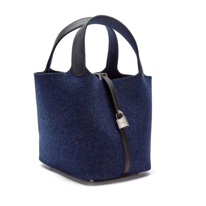 Handmade HPL 22 Blue Nuit Feutre Wool and Black Swift Palladium Hardware - 图片 2