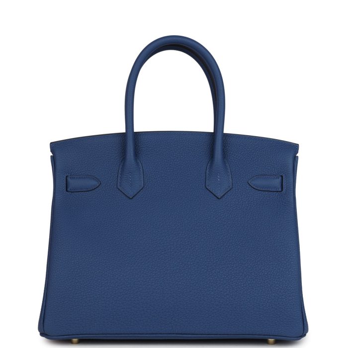 Handmade Bag HB 30 Bleu Tie Togo Permabrass Hardware - 图片 4