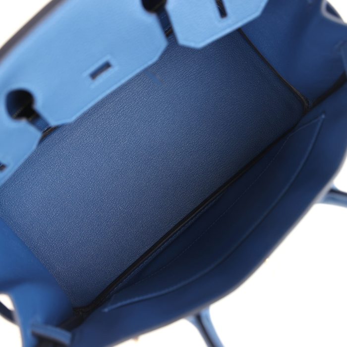 Handmade Bag HB 30 Bleu Tie Togo Permabrass Hardware - 图片 7