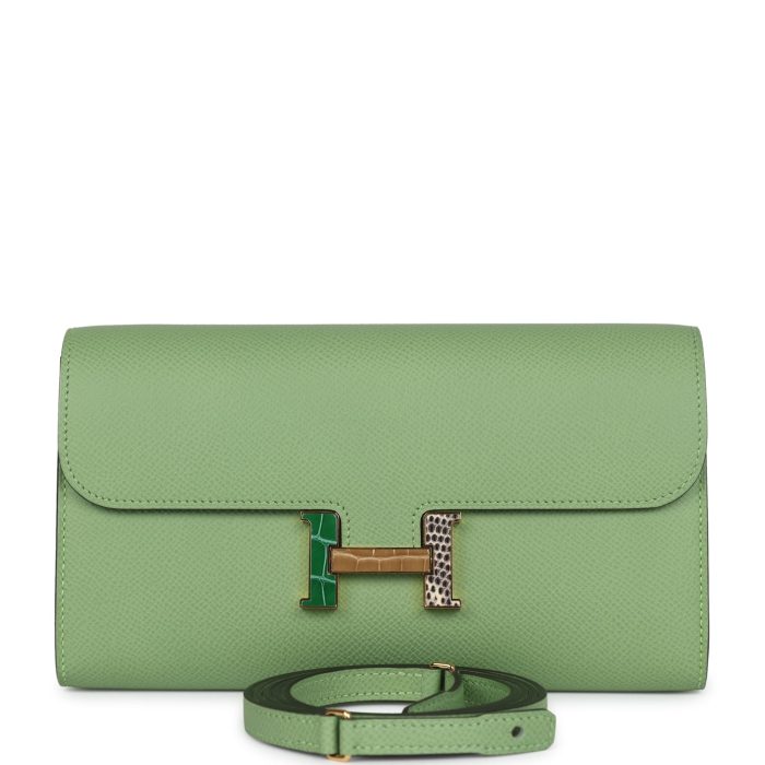 Handmade Bag HC Wallet To Go Vert Criquet Epsom Marquette Gold Hardware