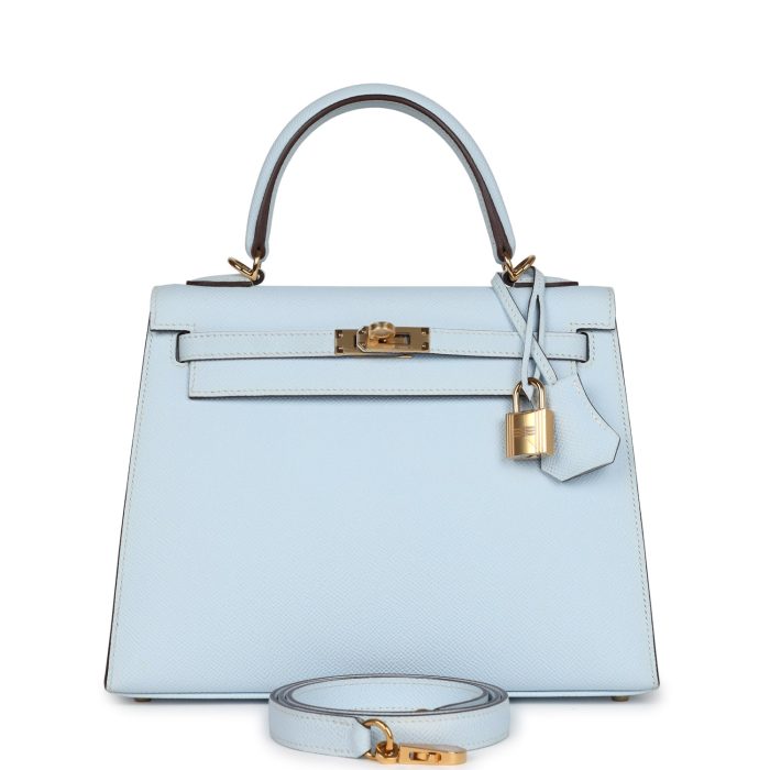 Handmade HKS 25 Bleu Brume Epsom Gold Hardware