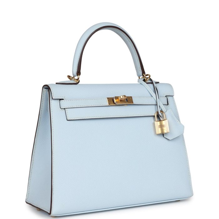 Handmade HKS 25 Bleu Brume Epsom Gold Hardware - 图片 2