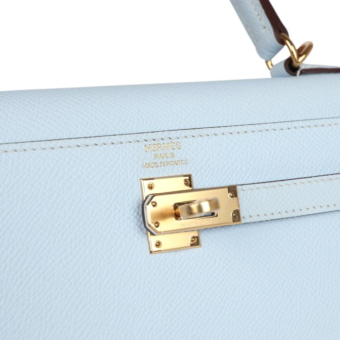 Handmade HKS 25 Bleu Brume Epsom Gold Hardware - 图片 7